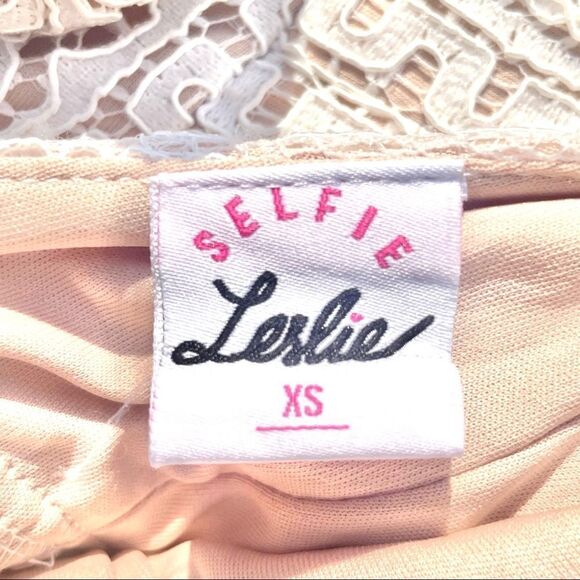 Selfie Leslie Crochet Lace Overlay Mini Dress - Picture 6 of 8